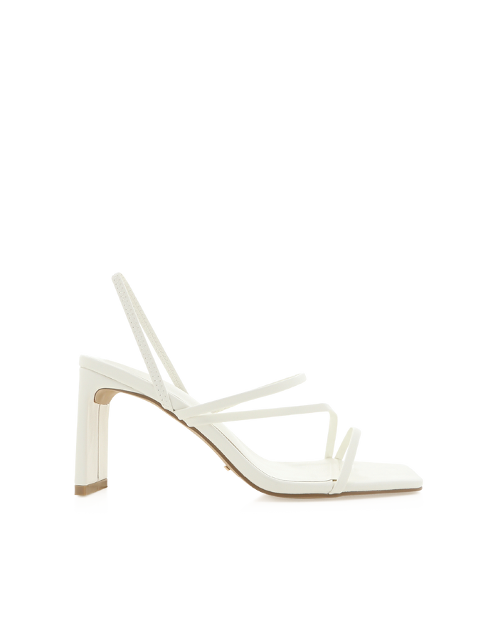 Genna Mid Block Heel Slingback Sandal, White – Alicia Shoes, Hialeah FL