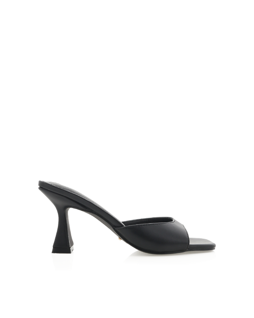 Binita Mid Stiletto Square-Toe Mule, Black – Alicia Shoes, Hialeah FL
