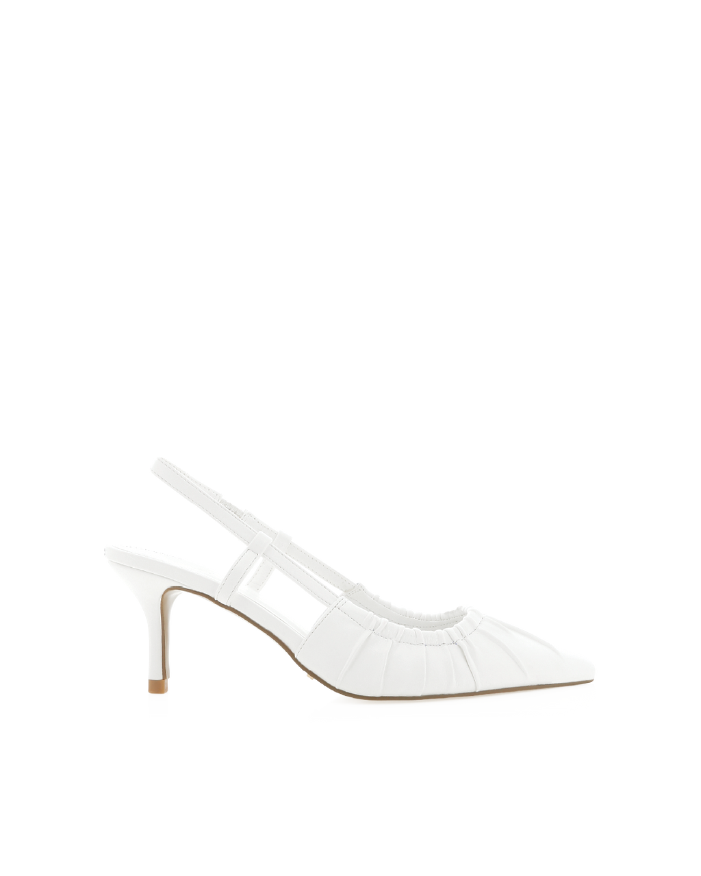 Dani Mid Stiletto Slingback Pump, White – Alicia Shoes, Hialeah FL