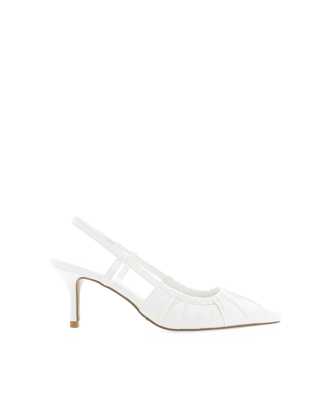 Dani Mid Stiletto Slingback Pump, White – Alicia Shoes, Hialeah FL