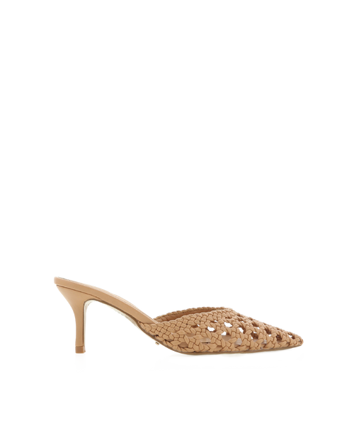 Dottie Mid Stiletto Pointed-Toe Mule, Desert – Alicia Shoes, Hialeah FL