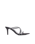 Effy Mid Stiletto Open-Toe Mule, Black Satin/Diamante – Alicia Shoes, Hialeah FL