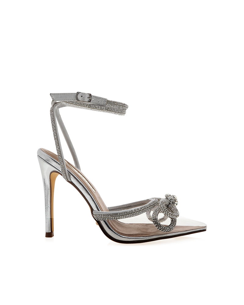 Elope Wide Fit High Stiletto Pointed-Toe Pump, Clear/Silver – Alicia Shoes, Hialeah FL