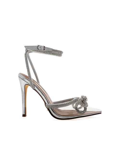 Elope Wide Fit High Stiletto Pointed-Toe Pump, Clear/Silver – Alicia Shoes, Hialeah FL