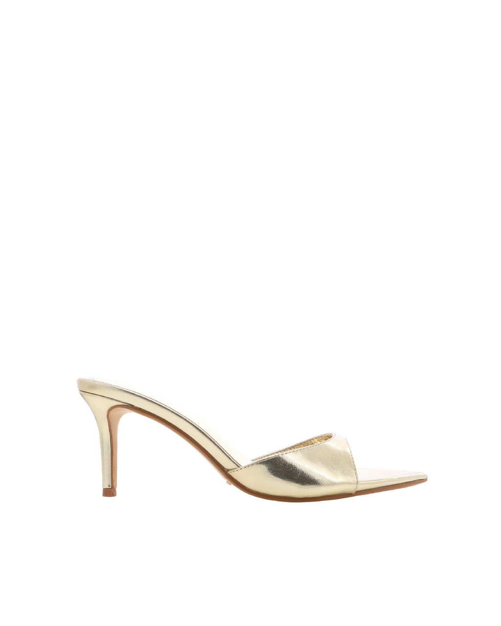 Ensley Mid Stiletto Open-Toe Mule, Gold Metallic – Alicia Shoes, Hialeah FL