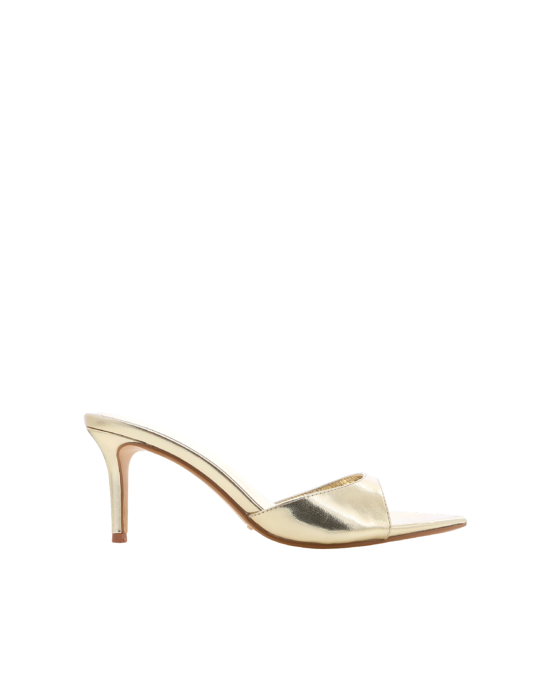 Ensley Mid Stiletto Open-Toe Mule, Gold Metallic – Alicia Shoes, Hialeah FL