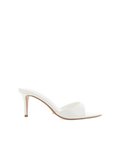 Ensley Mid Stiletto Open-Toe Mule, White Shine – Alicia Shoes, Hialeah FL