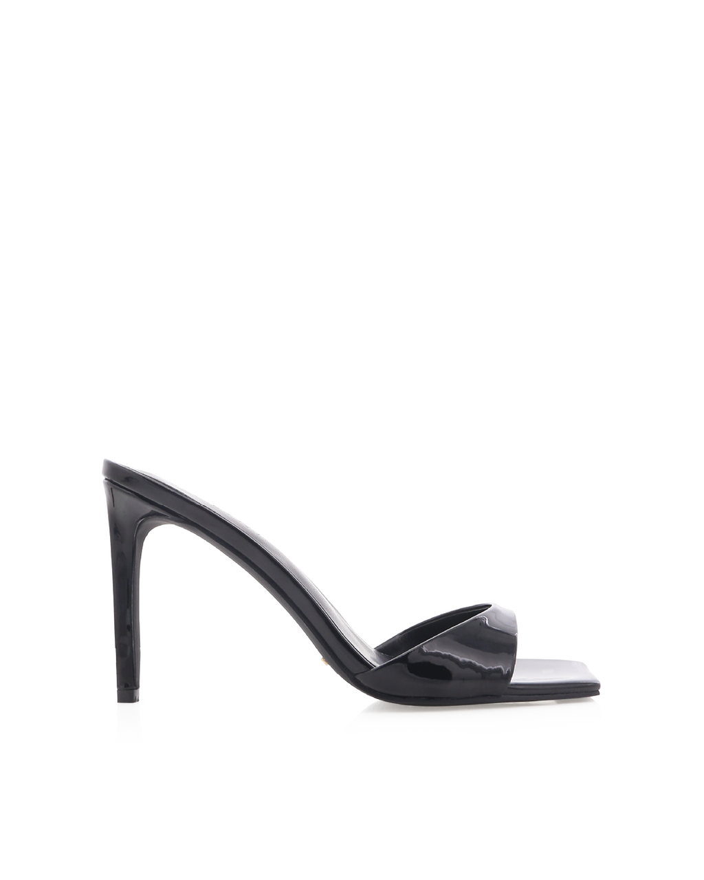 Esmeralda High Stiletto Square-Toe Mule, Black Patent – Alicia Shoes, Hialeah FL