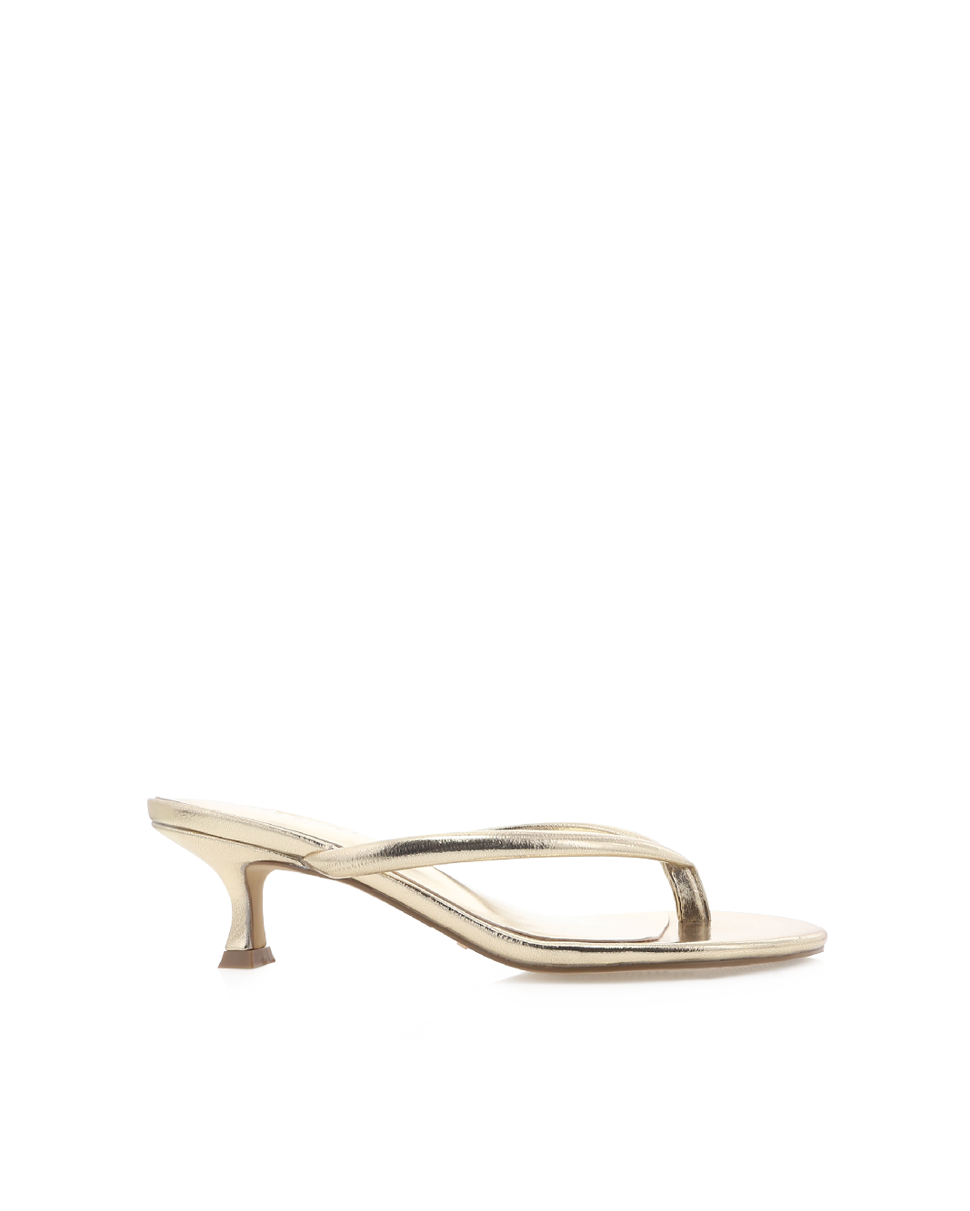 Esti Kitten Heel Thong Mule, Gold Metallic – Alicia Shoes, Hialeah FL