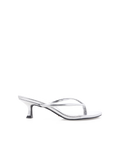 Esti Kitten Heel Thong Mule, Silver Metallic – Alicia Shoes, Hialeah FL