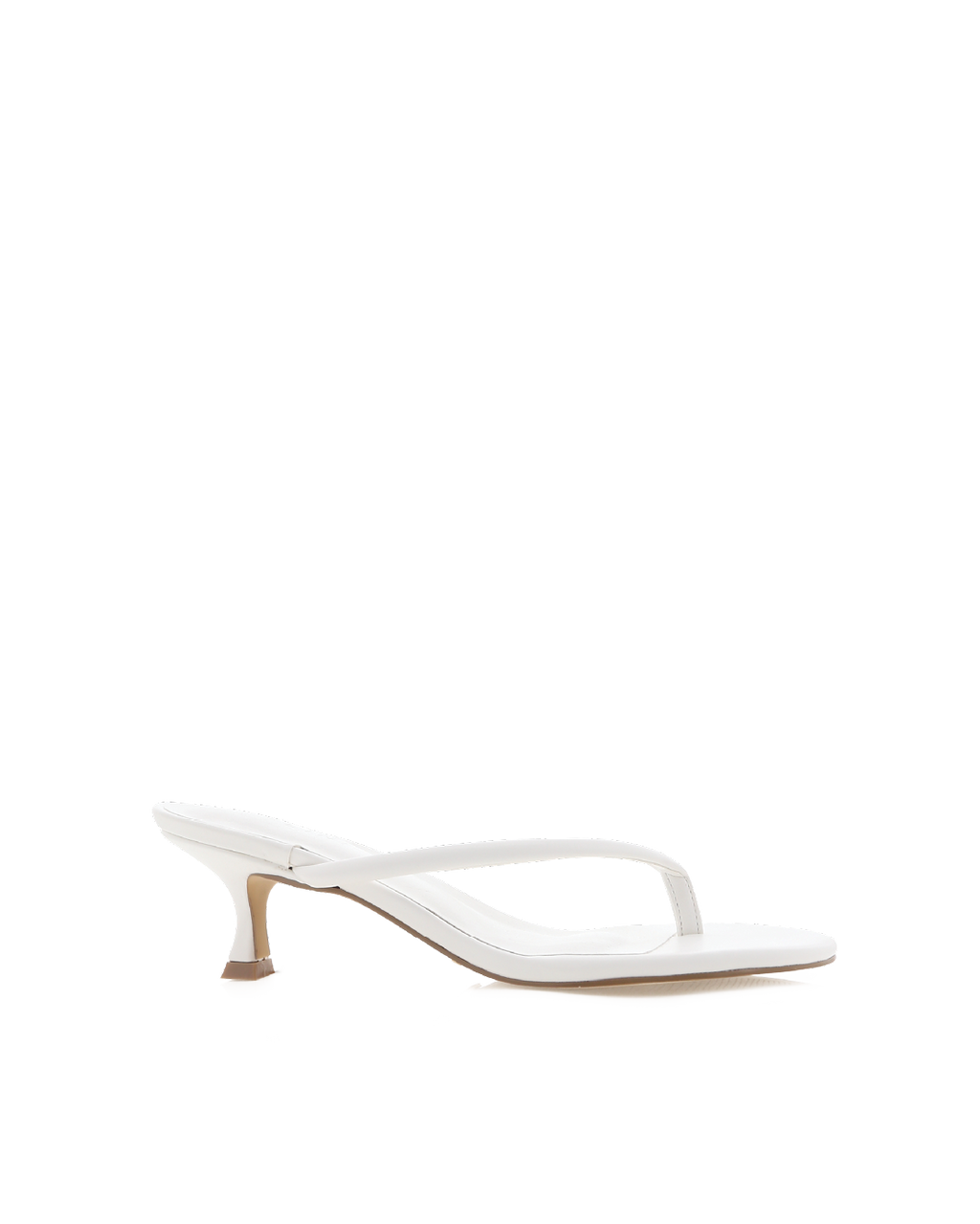 Esti Kitten Heel Thong Mule, White – Alicia Shoes, Hialeah FL