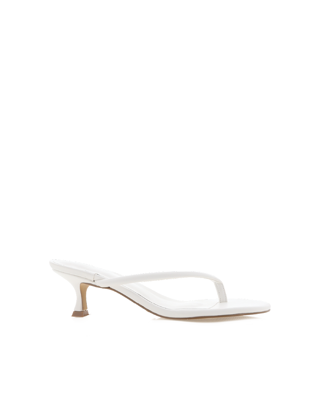 Esti Kitten Heel Thong Mule, White – Alicia Shoes, Hialeah FL