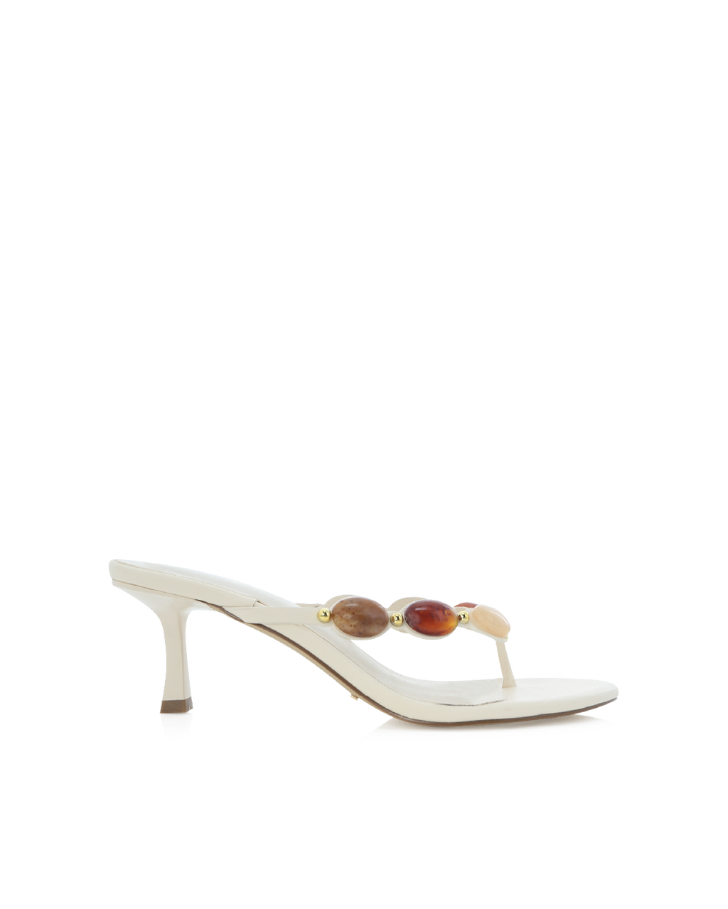 Gema Low Stiletto Thong Mule, Bone/Blush Multi – Alicia Shoes, Hialeah FL