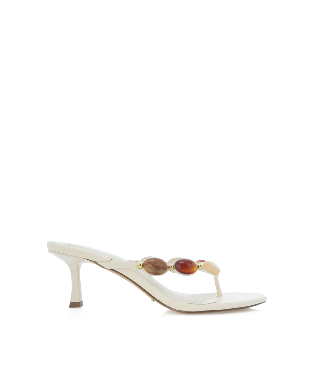 Gema Low Stiletto Thong Mule, Bone/Blush Multi – Alicia Shoes, Hialeah FL