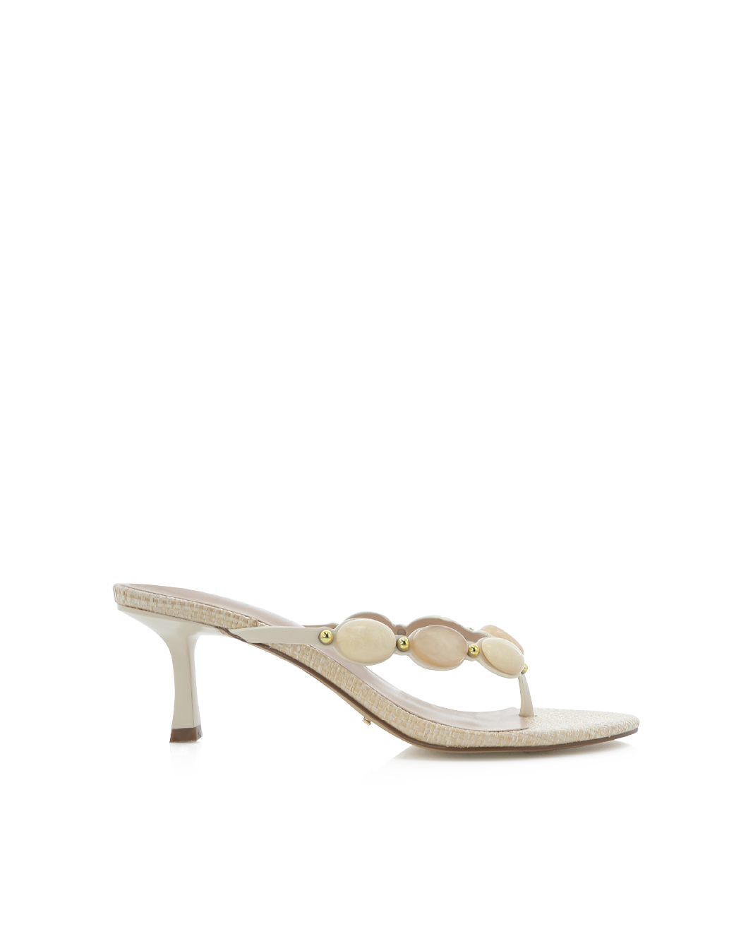 Gema Low Stiletto Thong Mule, Natural Raffia – Alicia Shoes, Hialeah FL