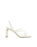 Genna Mid Block Heel Slingback Sandal, White – Alicia Shoes, Hialeah FL