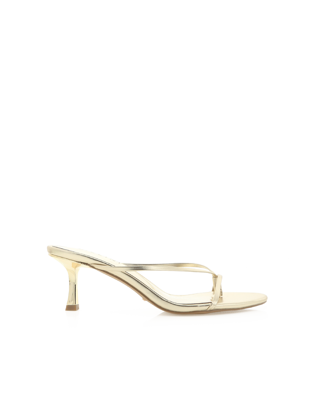 Gillie Low Stiletto Thong Mule, Gold Metallic – Alicia Shoes, Hialeah FL