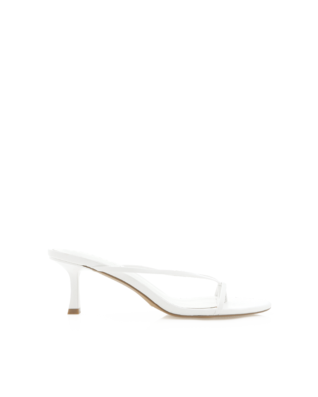 Gillie Low Stiletto Thong Mule, White – Alicia Shoes, Hialeah FL