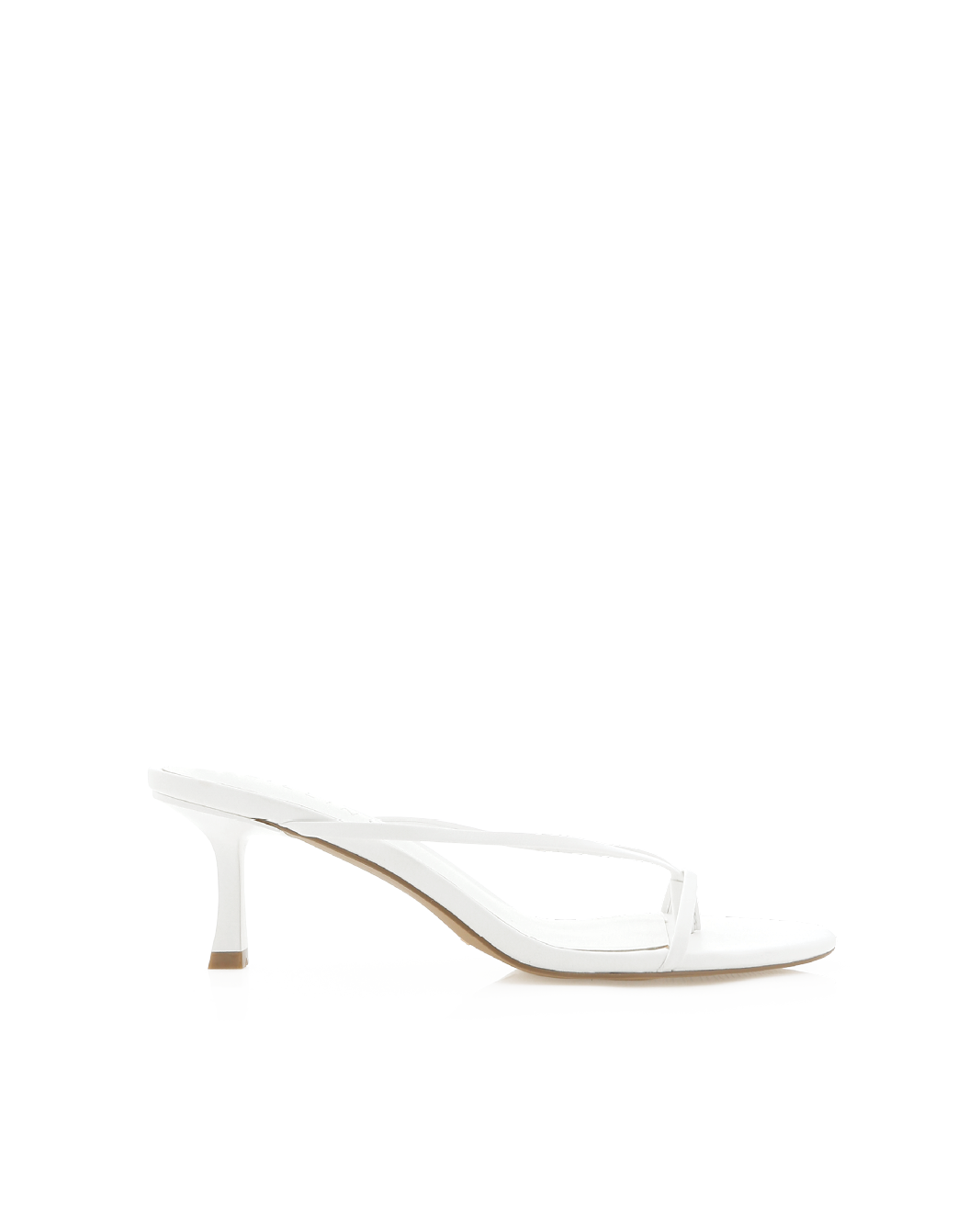 Gillie Low Stiletto Thong Mule, White – Alicia Shoes, Hialeah FL