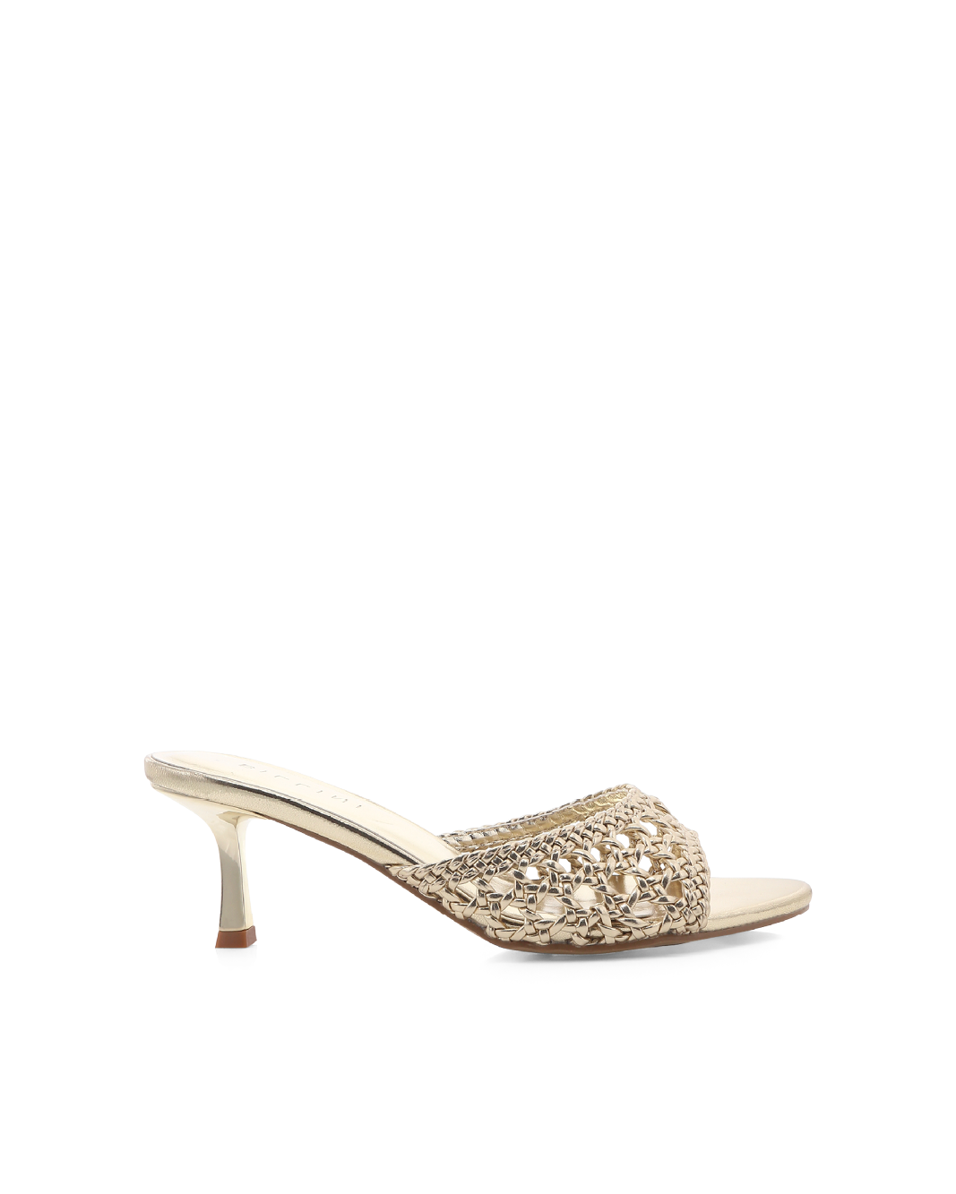 Gwynda Low Stiletto Open-Toe Mule, Gold Metallic – Alicia Shoes, Hialeah FL