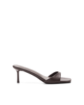 Haddison Mid Stiletto Square-Toe Mule, Dark Cacao – Alicia Shoes, Hialeah FL