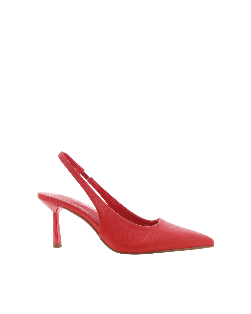 Idana Mid Stiletto Slingback Pump, Pimiento Saffiano Shine – Alicia Shoes, Hialeah FL