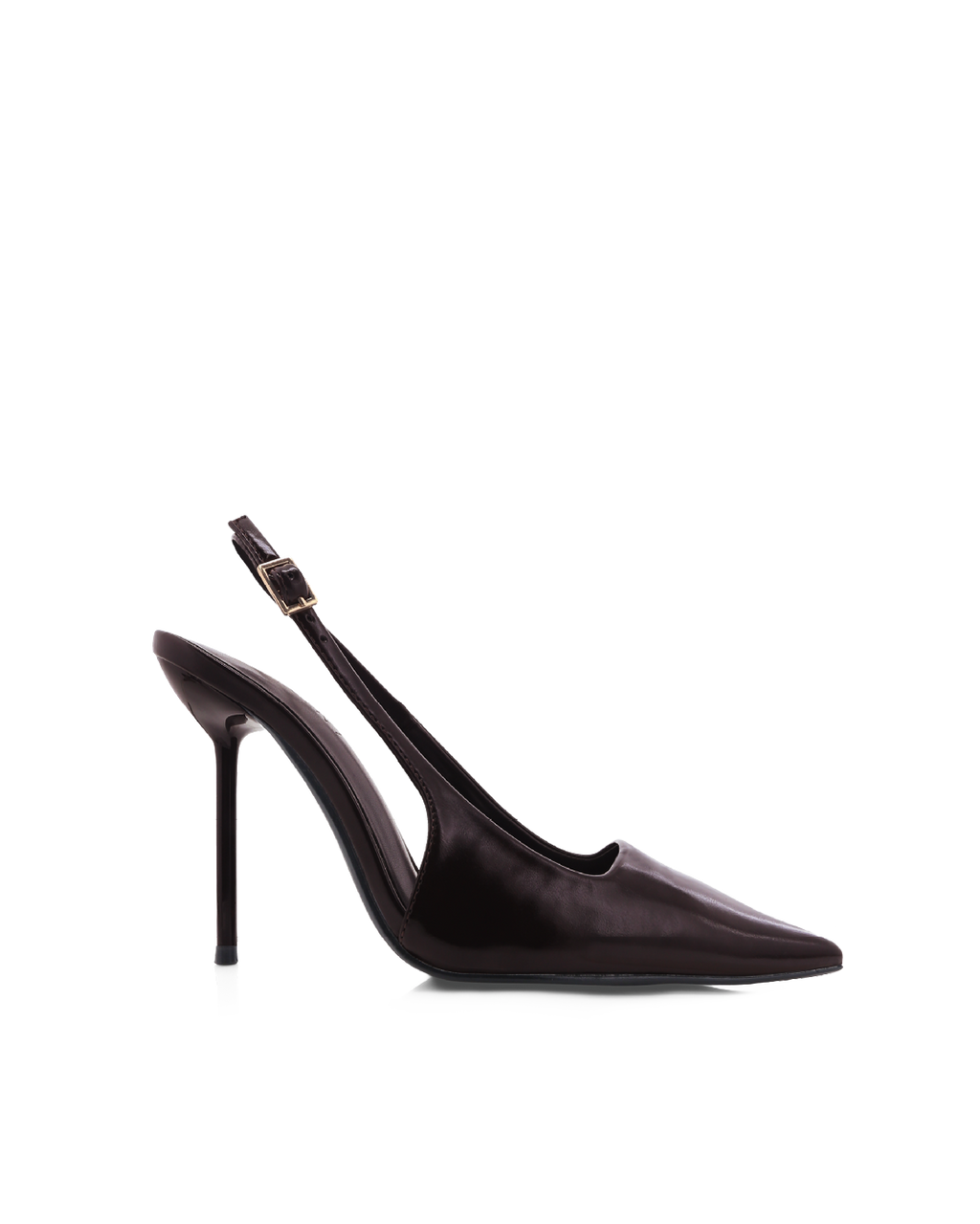 Isidore High Stiletto Slingback Pump, Chocolate Shine – Alicia Shoes, Hialeah FL