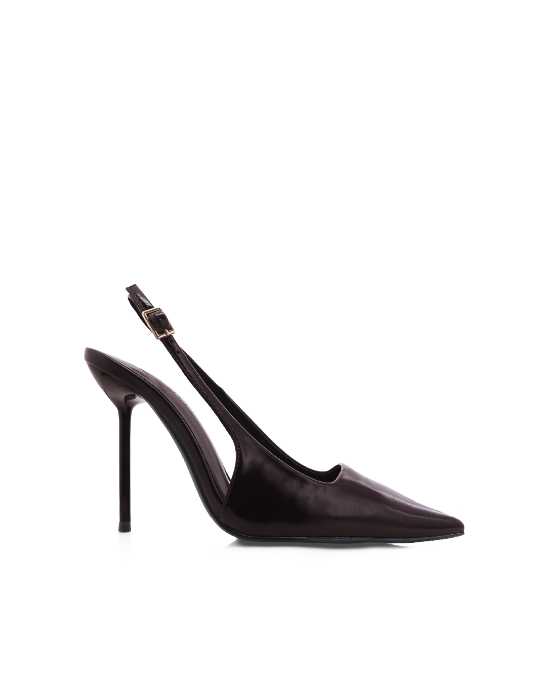 Isidore High Stiletto Slingback Pump, Chocolate Shine – Alicia Shoes, Hialeah FL
