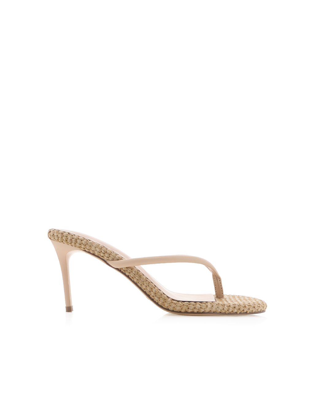 Ivyanna Mid Stiletto Thong Mule, Natural Raffia – Alicia Shoes, Hialeah FL