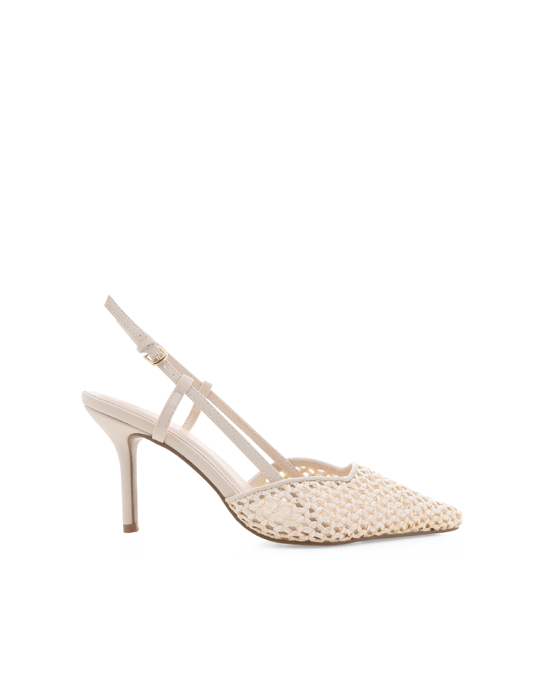 Kameron Mid Stiletto Slingback Pump, Cream Raffia – Alicia Shoes, Hialeah FL