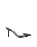 Karess Mid Stiletto Pointed-Toe Mule, Black Patent/Clear – Alicia Shoes, Hialeah FL
