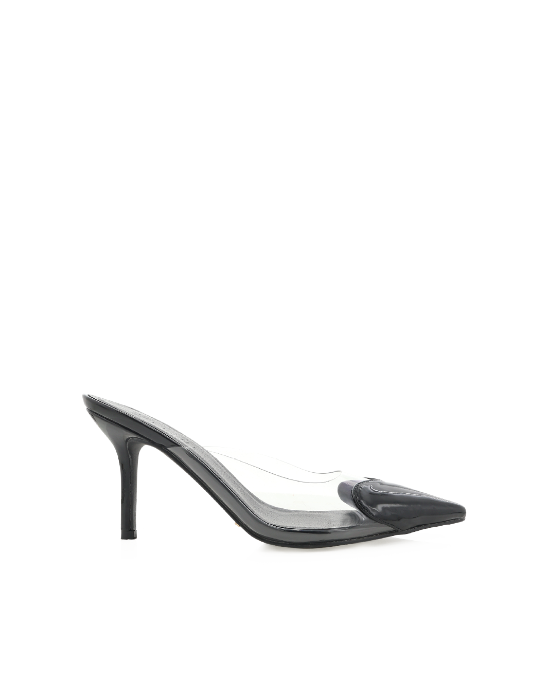 Karess Mid Stiletto Pointed-Toe Mule, Black Patent/Clear – Alicia Shoes, Hialeah FL