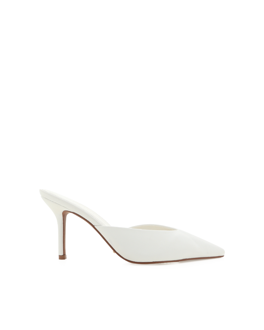 Karey Mid Stiletto Pointed-Toe Mule, White – Alicia Shoes, Hialeah FL