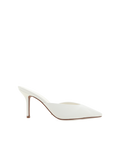 Karey Mid Stiletto Pointed-Toe Mule, White – Alicia Shoes, Hialeah FL