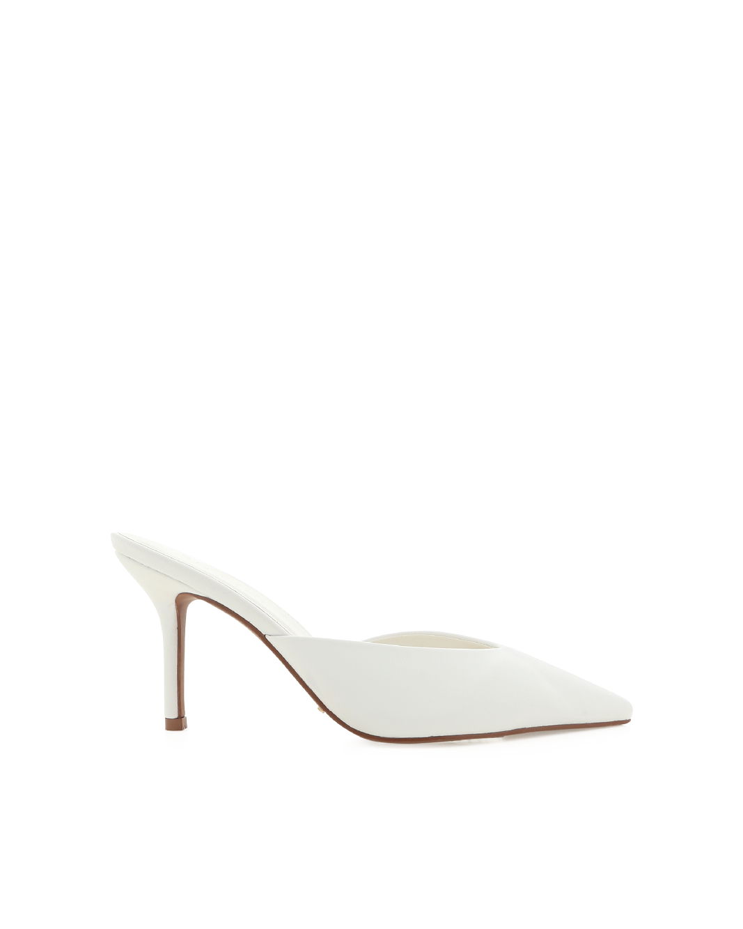 Karey Mid Stiletto Pointed-Toe Mule, White – Alicia Shoes, Hialeah FL