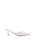 Katarina Low Stiletto Pointed-Toe Mule, White – Alicia Shoes, Hialeah FL