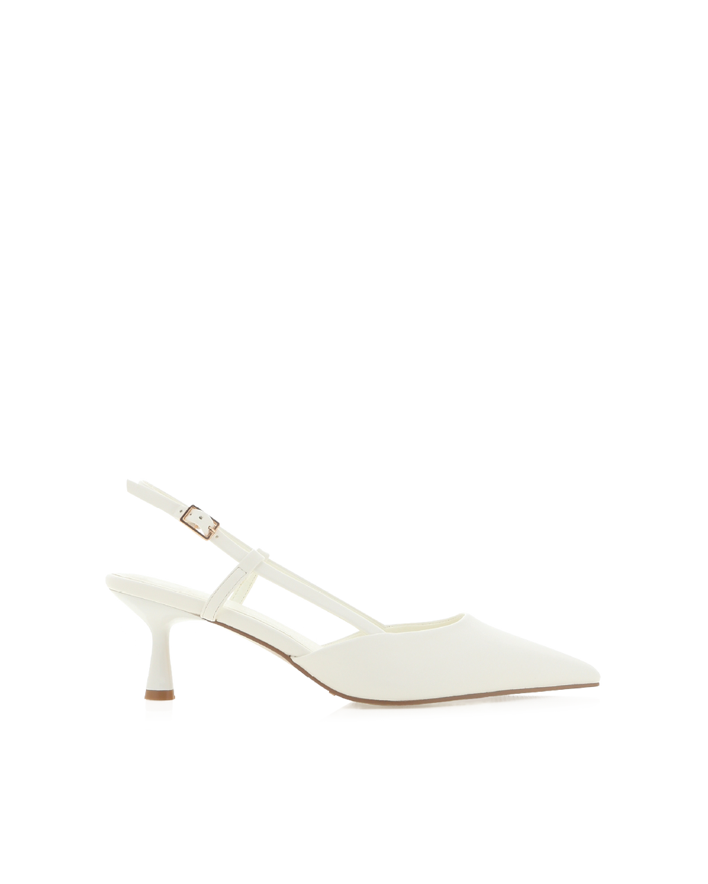 Kyrie Kitten Heel Slingback Pump, White – Alicia Shoes, Hialeah FL