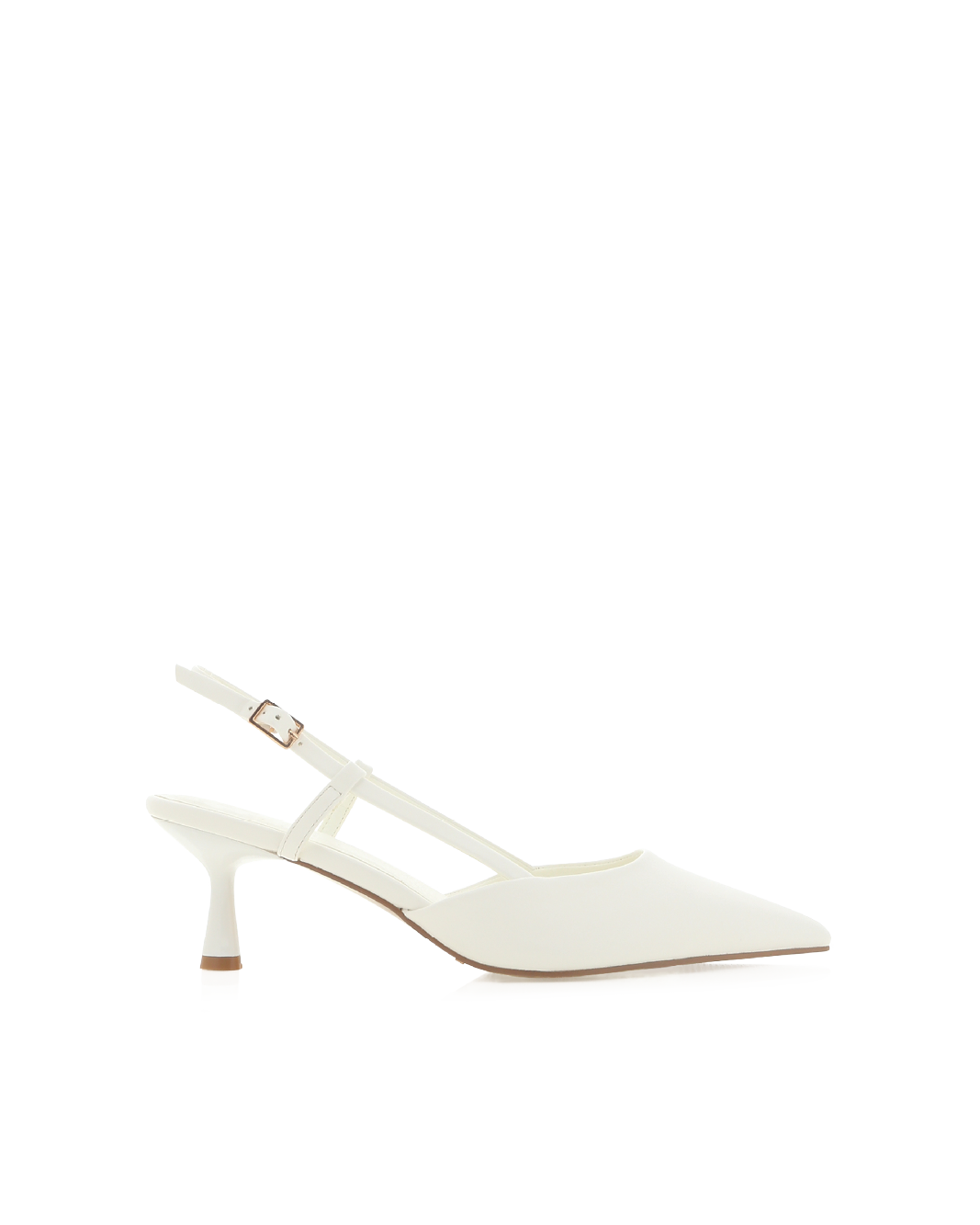 Kyrie Kitten Heel Slingback Pump, White – Alicia Shoes, Hialeah FL