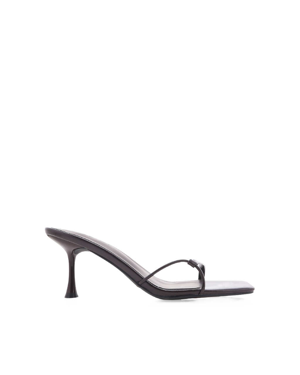 Nuri High Stiletto Square-Toe Mule, Chocolate Shine – Alicia Shoes, Hialeah FL