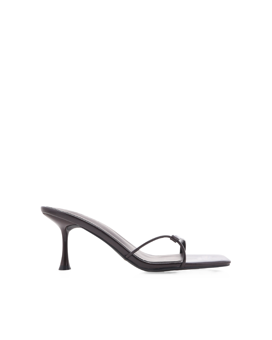 Nuri High Stiletto Square-Toe Mule, Chocolate Shine – Alicia Shoes, Hialeah FL