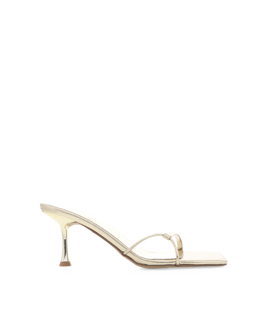 Nuri High Stiletto Square-Toe Mule, Gold Metallic – Alicia Shoes, Hialeah FL