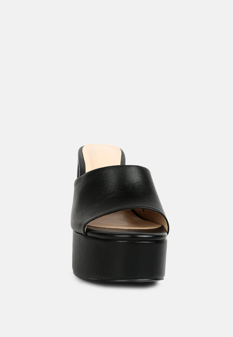 SHURI Open Toe High Block Heel Sandals in Black
