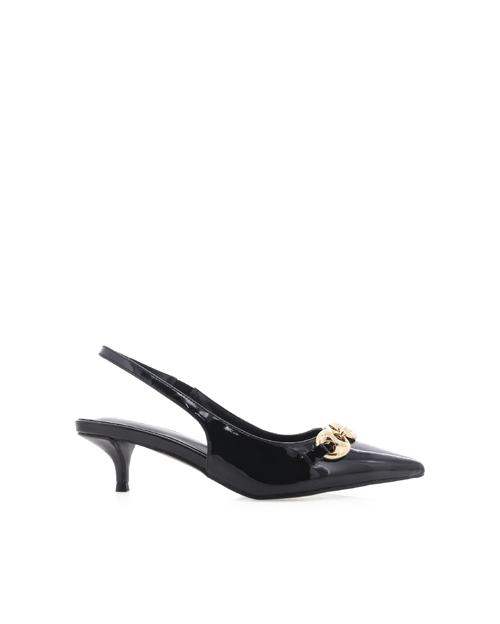 Quinbella Kitten Heel Slingback Pump, Black Patent – Alicia Shoes, Hialeah FL