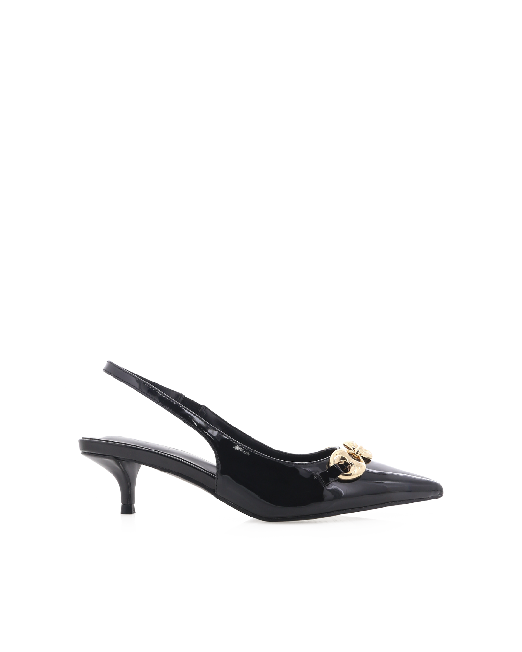 Quinbella Kitten Heel Slingback Pump, Black Patent – Alicia Shoes, Hialeah FL