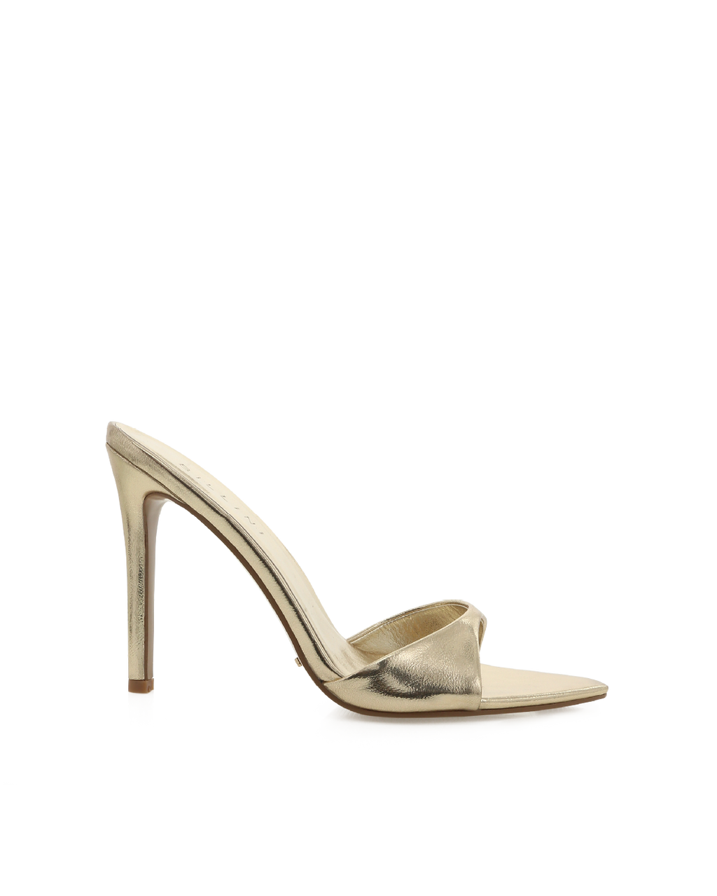 Quinby High Stiletto Open-Toe Mule, Gold Metallic – Alicia Shoes, Hialeah FL