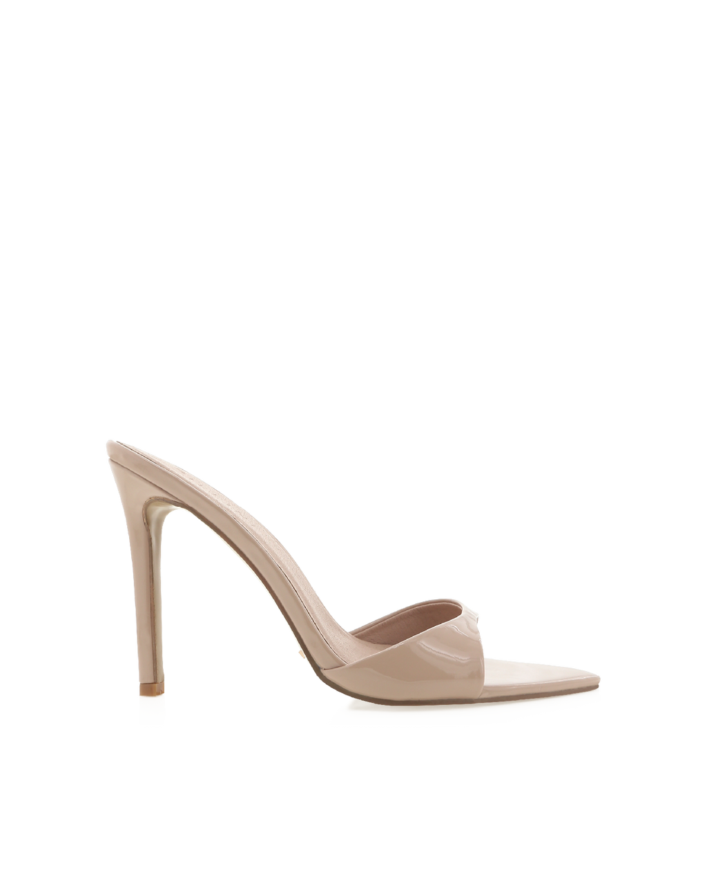 Quinby High Stiletto Open-Toe Mule, Latte Patent – Alicia Shoes, Hialeah FL