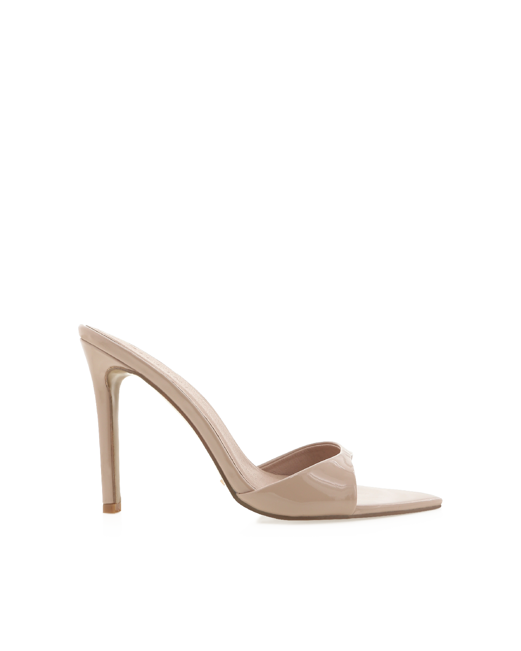 Quinby High Stiletto Open-Toe Mule, Latte Patent – Alicia Shoes, Hialeah FL