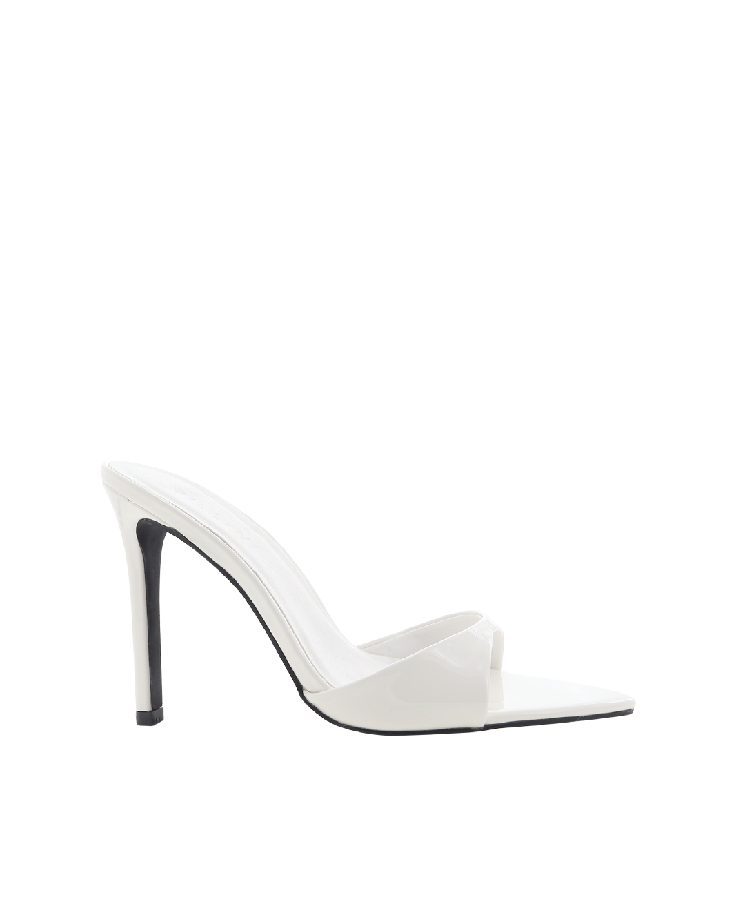 Quinby High Stiletto Open-Toe Mule, White Patent – Alicia Shoes, Hialeah FL