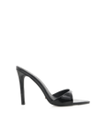 Quinby High Stiletto Open-Toe Mule, Black Patent – Alicia Shoes, Hialeah FL