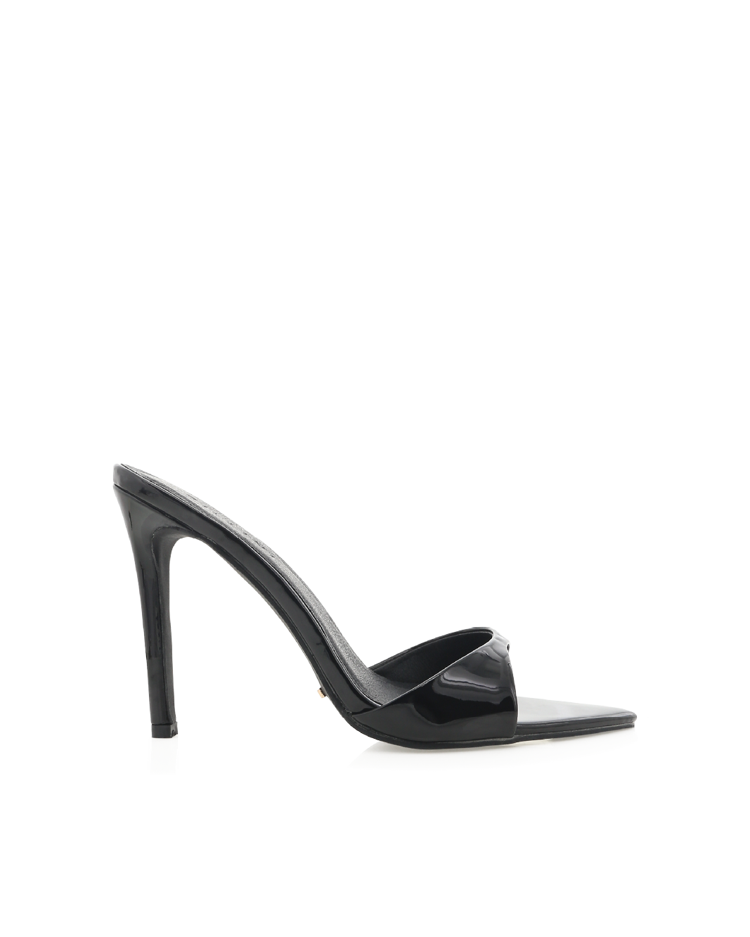 Quinby High Stiletto Open-Toe Mule, Black Patent – Alicia Shoes, Hialeah FL
